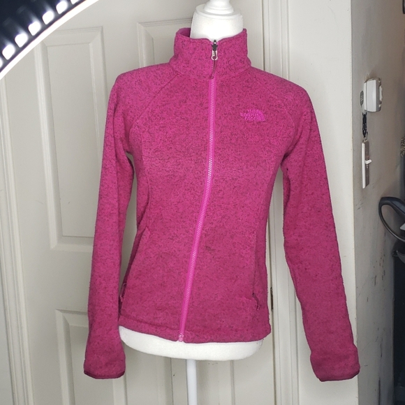 The North Face Tops - The NorthFace Pink Black Sweatshirt Size XS
